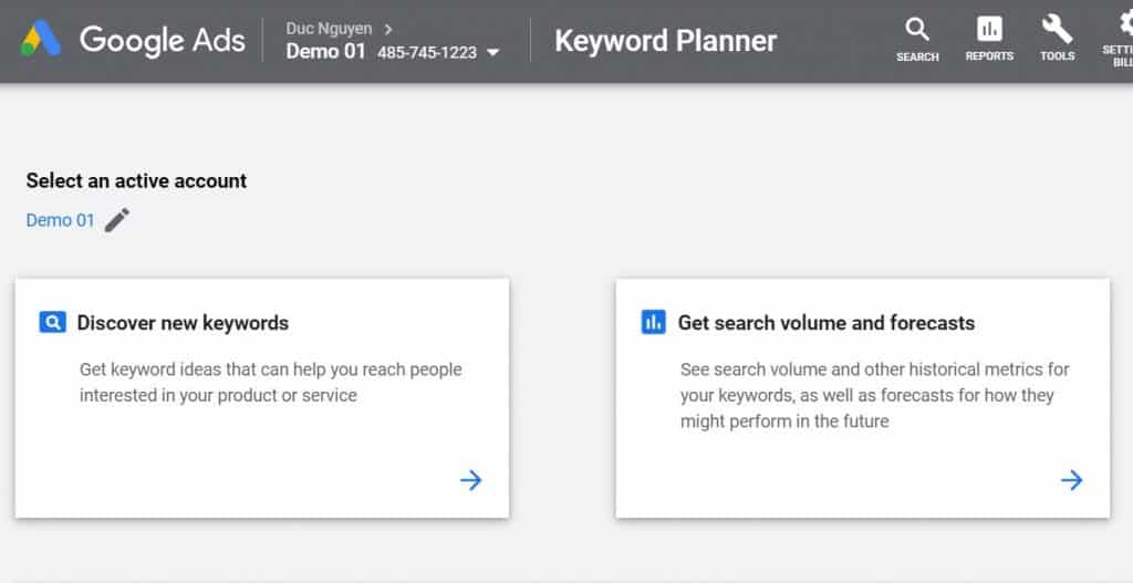 cách sử dụng google keyword planner
