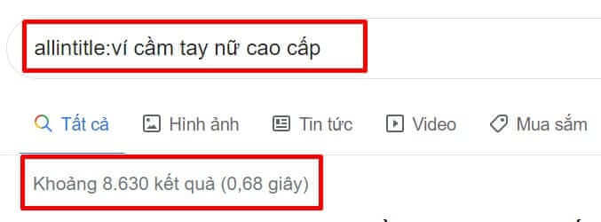 kết quả allintitle