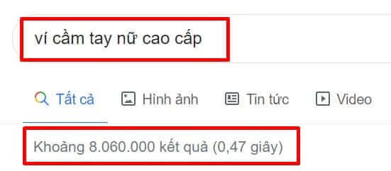 kết quả tìm kiếm bình thường trên Google