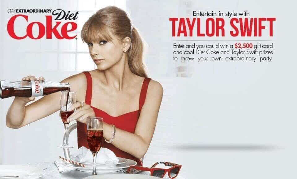 Coca đã mời Taylor Swift về quảng cáo cho dòng nước uống Coke Diet của mình. Đây cũng chính là Influencer Marketing