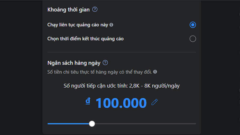 Hình ảnh Hướng Dẫn Chi Tiết Chạy Quảng Cáo Facebook Bằng Điện Thoại Cho Người Mới Bắt Đầu 16 Thiết lập ngân sách và lịch trình cho quảng cáo của bạn