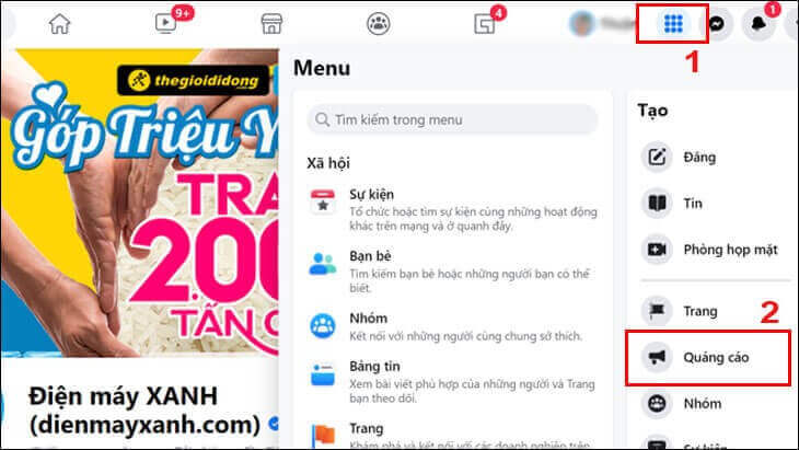 Tao tai khoan Quang Cao Facebook don gian chi trong 1 phut 1
