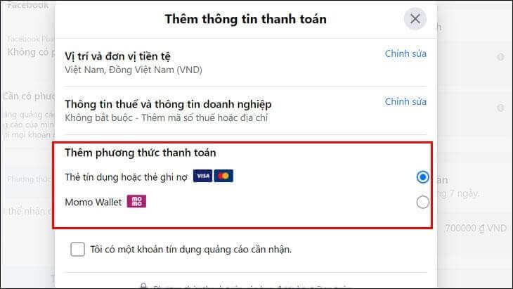 Tao tai khoan Quang Cao Facebook don gian chi trong 1 phut 4